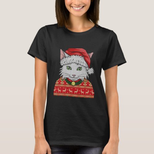 Cute Cat Reindeer Costume Diy Uglyer T_Shirt