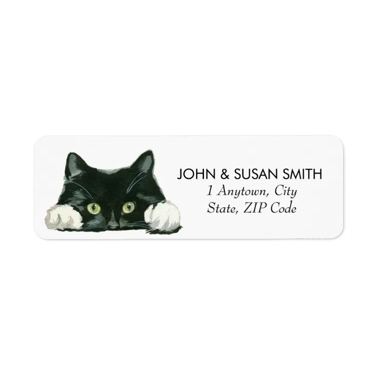 cute cat return address labels stickers envelope | Zazzle
