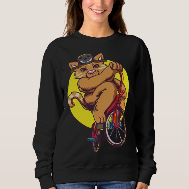 Cute cat riding a BMX bike Sweatshirt (Front)