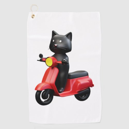 CUTE CAT riding a motocycle Classic T_Shirt 1 Golf Towel