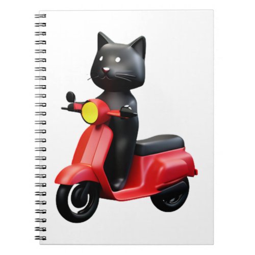 CUTE CAT riding a motocycle Classic T_Shirt 1 Notebook