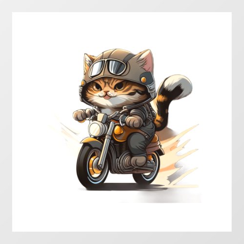 CUTE CAT riding a motocycle Classic T_Shirt 2 Wall Decal