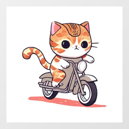 CUTE CAT riding a motocycle Classic T_Shirt 3 Floor Decals