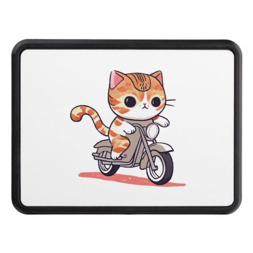 CUTE CAT riding a motocycle Classic T_Shirt 3 Hitch Cover