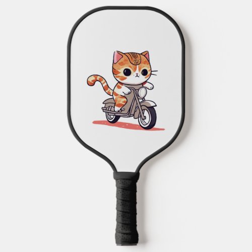 CUTE CAT riding a motocycle Classic T_Shirt 3 Pickleball Paddle