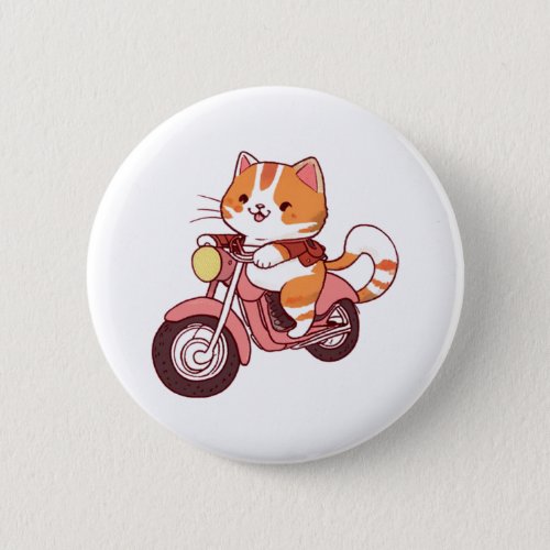 CUTE CAT riding a motocycle Classic T_Shirt 4 Button