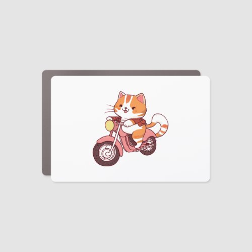 CUTE CAT riding a motocycle Classic T_Shirt 4 Car Magnet