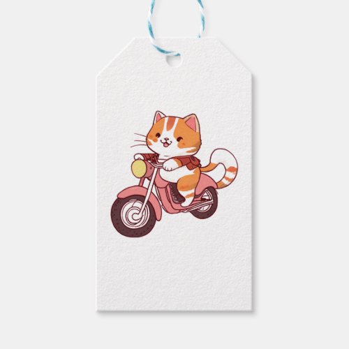 CUTE CAT riding a motocycle Classic T_Shirt 4 Gift Tags