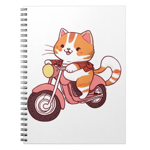 CUTE CAT riding a motocycle Classic T_Shirt 4 Notebook