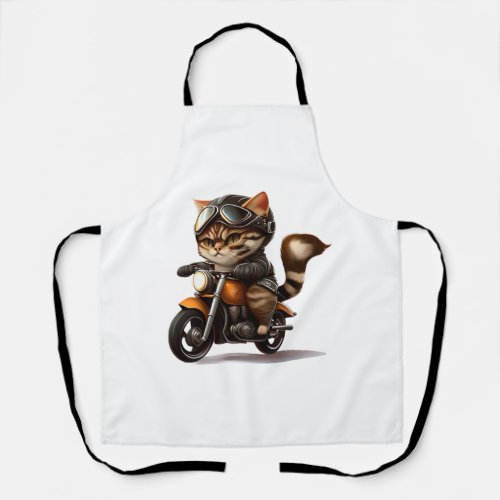 CUTE CAT riding a motocycle Classic T_Shirt 5 Apron