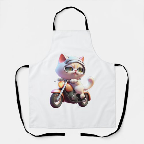 CUTE CAT riding a motocycle Classic T_Shirt 7 Apron