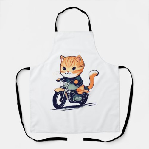 CUTE CAT riding a motocycle Classic T_Shirt 8 Apron