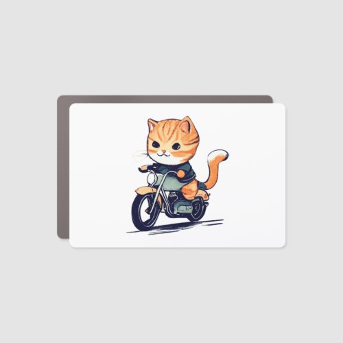 CUTE CAT riding a motocycle Classic T_Shirt 8 Car Magnet