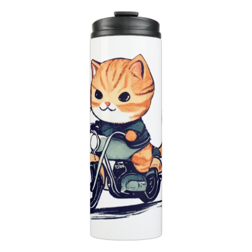 CUTE CAT riding a motocycle Classic T_Shirt 8 Thermal Tumbler