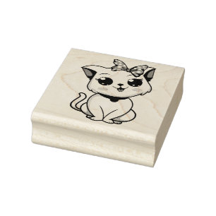 Cute Cat Rubber Stamp