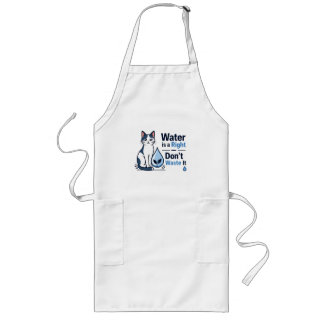Cute Cat Save Water Eco Friendly Kitchen  Long Apron
