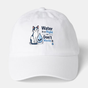 Cute Cat Save Water Environmental Awareness Hat