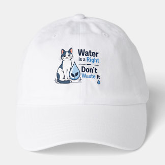 Cute Cat Save Water Environmental Awareness  Hat