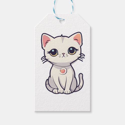 Cute cat say ohayo gift tags