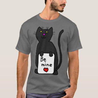 Cute Cat says Be Mine on Valentines Day T-Shirt