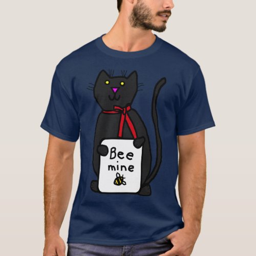 Cute Cat says Bee Mine this Valentines Day T_Shirt