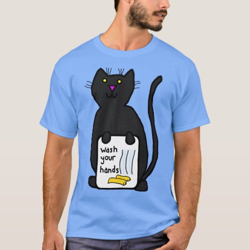 Cute Cat Says Wash Your Hands T_Shirt