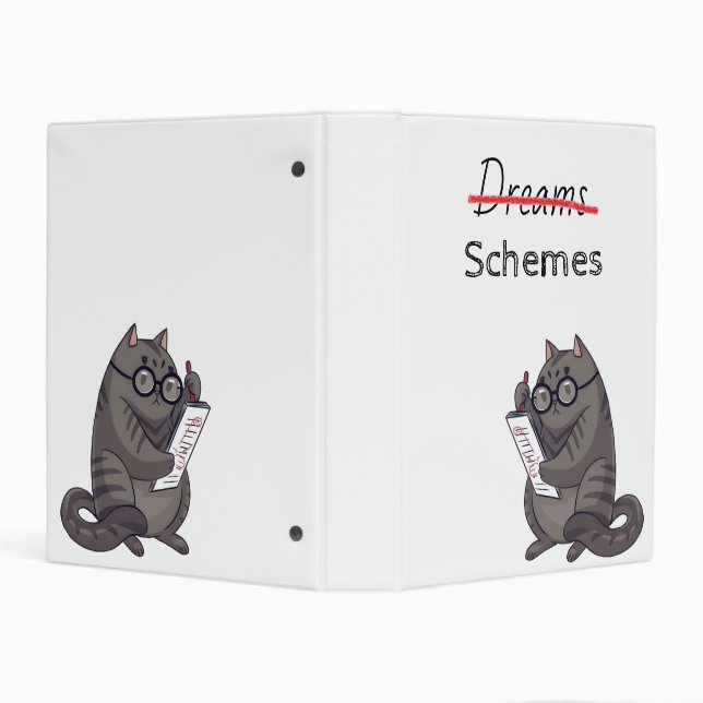 Cute Cat Schemes Funny Cat Mini Binder (Background)