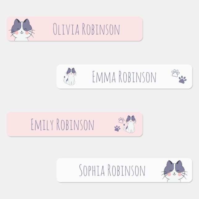 Cute Cat School Preschool Daycare Labels (Group)