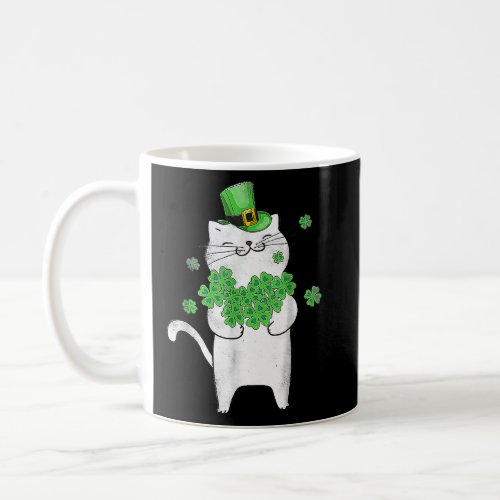 Cute Cat  Shamrock St Patricks Day Meowy Irish Cat Coffee Mug