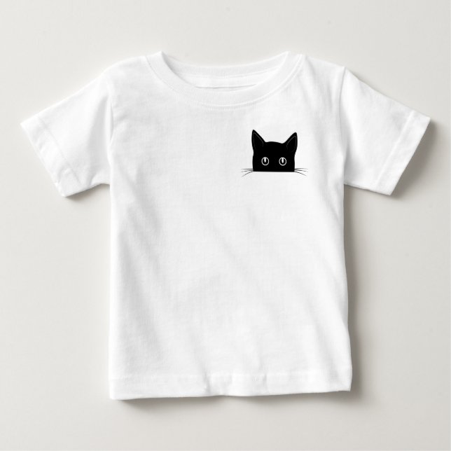 Cute Cat Shirt, Cat Hiding in Pocket Shirt (Front)