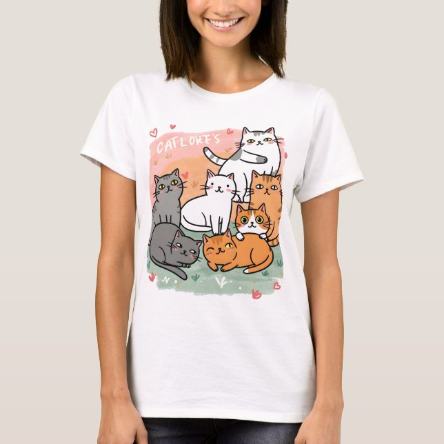 Cute cat shirts for women (Front)