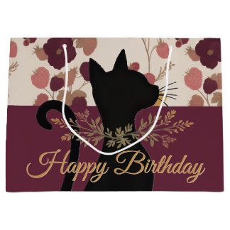Cute Cat Silhouette Large Gift Bag