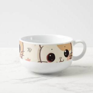Cute Cat simple pet kitten Pattern Party Soup Mug