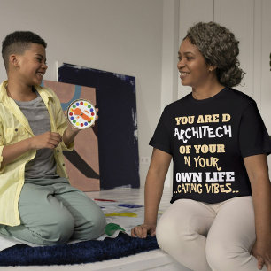 Cute Cat Simple Stylish Quote Personalized Black T-Shirt