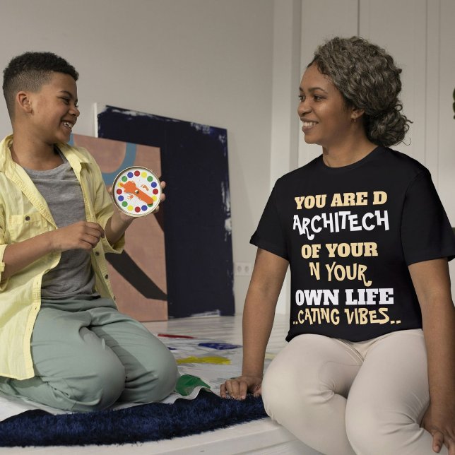 Cute Cat Simple Stylish Quote Personalized Black T-Shirt (Creator Uploaded)