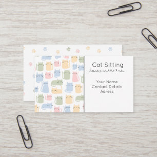 Cute Cat Sitting Business Card
