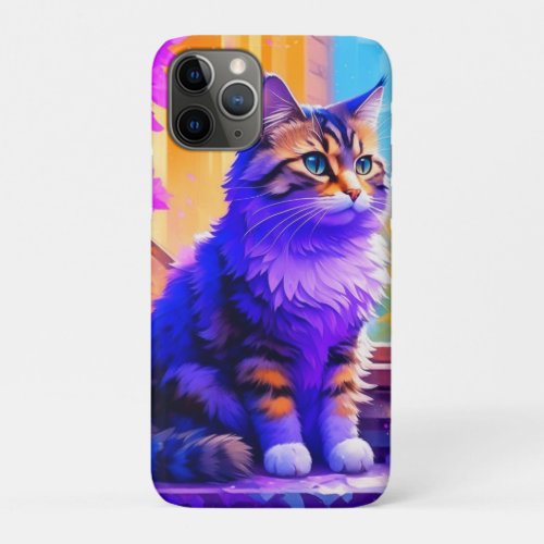 Cute Cat Sitting in Window Ai Art iPhone 11 Pro Case