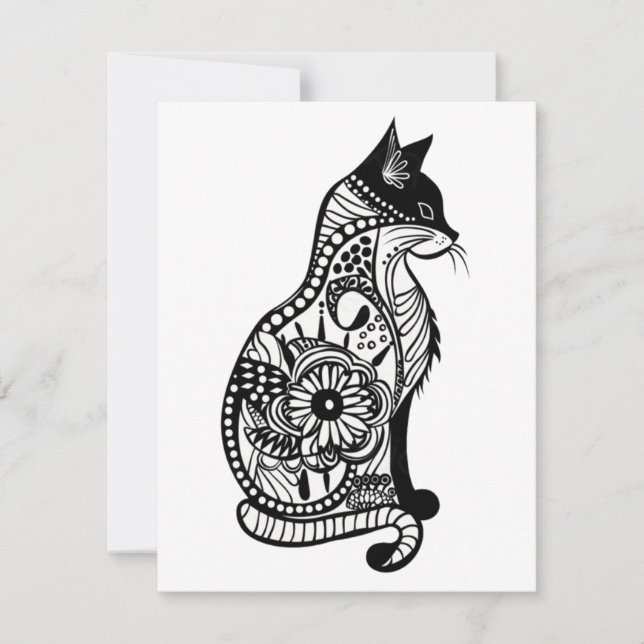 Cute cat sketch II  Note Card (Front)
