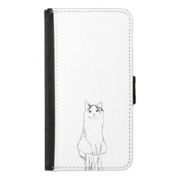 Cute Cat Sketch Modern Samsung Galaxy S5 Wallet Case