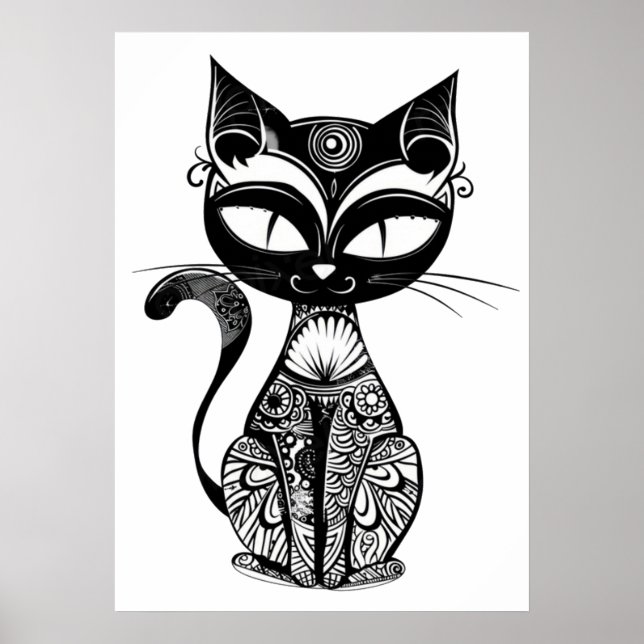 Cute cat sketch  poster (Front)