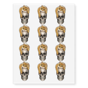Cute Cat Skull Design Temporary Tattoos