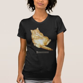 Cute Cat Sleeping Ginger Kitten Art Design T-shirt by artoriginals at Zazzle