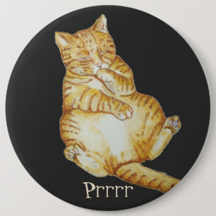 cute cat sleeping ginger kitten button