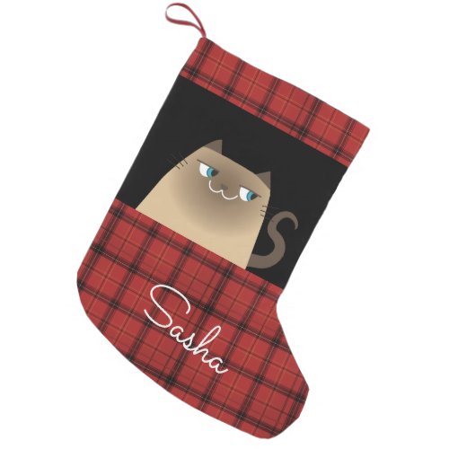 Cute Cat Small Christmas Stocking