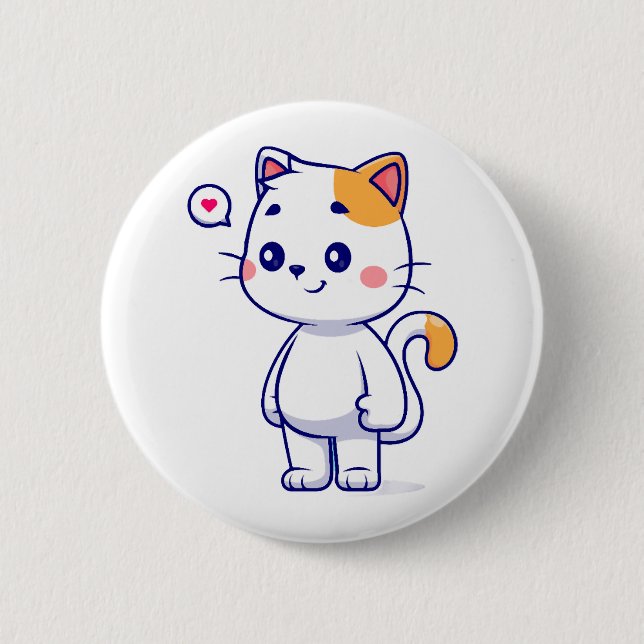 Cute Cat Smile Button (Front)