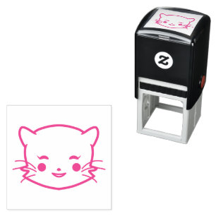 Cute Cat Smiling Self-inking Stamp