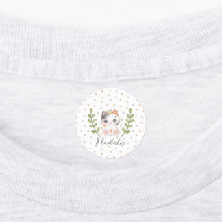 Cute Cat Soft Gender Neutral Dotted Child Baby Labels