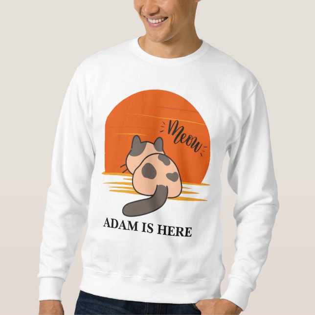 CUTE CAT SPORT CUSTOMIZE PERSONALIZED NAME  SWEATSHIRT (Front)