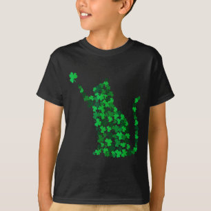 Cute cat st patricks day clover lucky cat mom T-Shirt