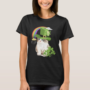 Cute Cat  St Patricks Day Shamrock Rainbow Patty K T-Shirt